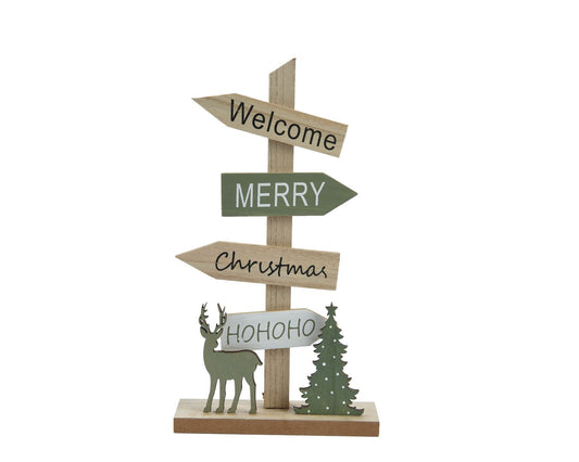 Wooden Signpost Christmas Decoration