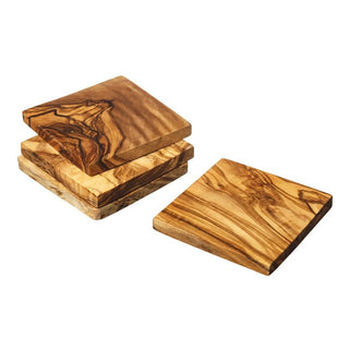 Olive Wood Square Coasters (Set of 4)