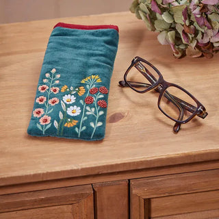 Floral Home Velvet Embroidered Eye Glasses Case