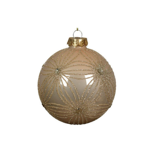 Pearl with Champagne Sequin Round Bauble
