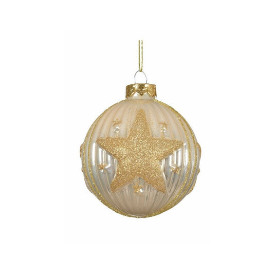 Pearl with Gold Star Bauble