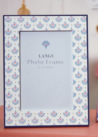 White & Coral Motif Photo Frame