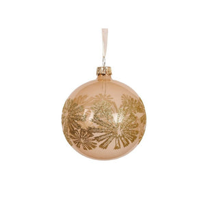 Pearl Transparent with Glitter Flowers Bauble