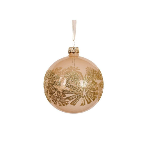 Pearl Transparent with Glitter Flowers Bauble