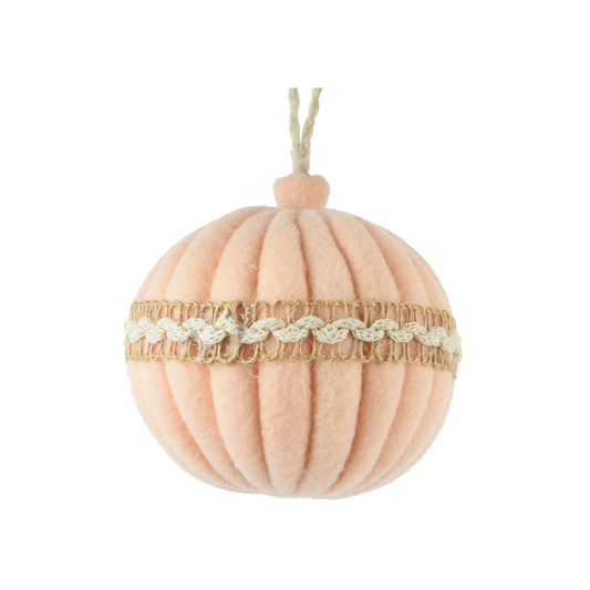 Peach Pearl with Braid Detail Bauble