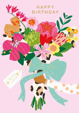 Happy Birthday Hand Tied Bouquet Card