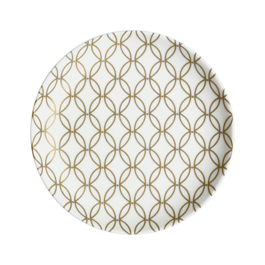 Denby Porcelain Modern Deco Small Plate Gold Accent