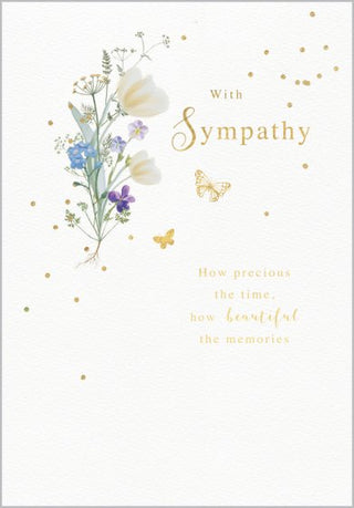 With Sympathy Floral Motif Card