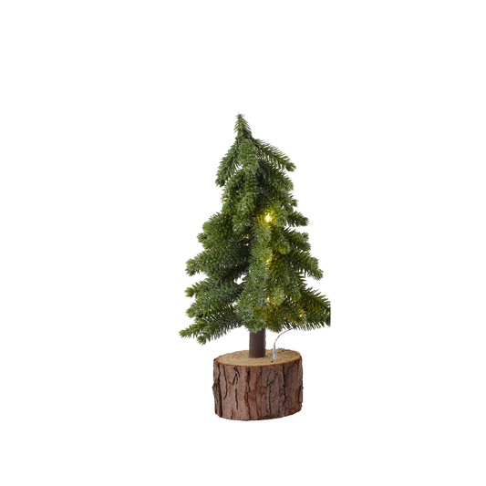 Green Wooden Base Christmas Tree Lrg