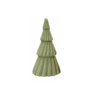 Sage Green Flock Twist Tree Christmas Decoration