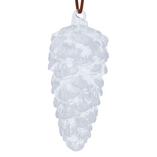 White Glass Pine Cone Tree Decoration