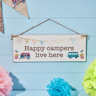 Happy Campers Bunting Plaque