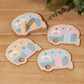 Wooden Caravan Coasters Set of 4