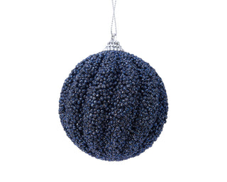 Night Blue Swirl Bead Bauble