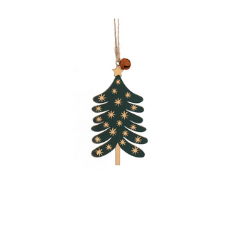 Green Stars Wooden Tree Hanging Decoration