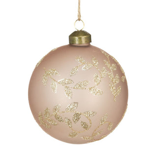 Glass Rylie Beige Bauble 10cm