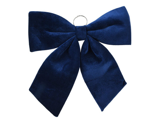 Night Blue Velvet Bow