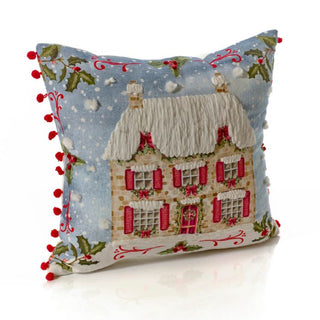 Christmas Cottage Printed Cushion