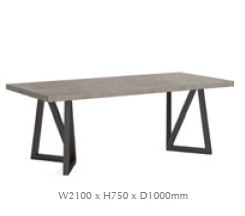 Westminster 2.1m Grey Concrete Dining Table