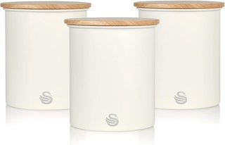 Nordic White Set of 3 Storage Canisters