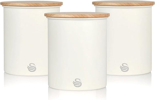 Nordic White Set of 3 Storage Canisters