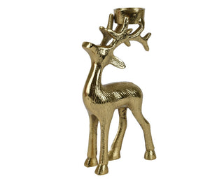 Gold Standing Stag Tealight Holder