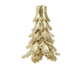 Gold Christmas Tree Large Candle Holder