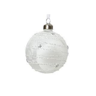 Winter White Glitter Star Bauble