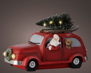 Mr & Mrs Claus in Car Ornament