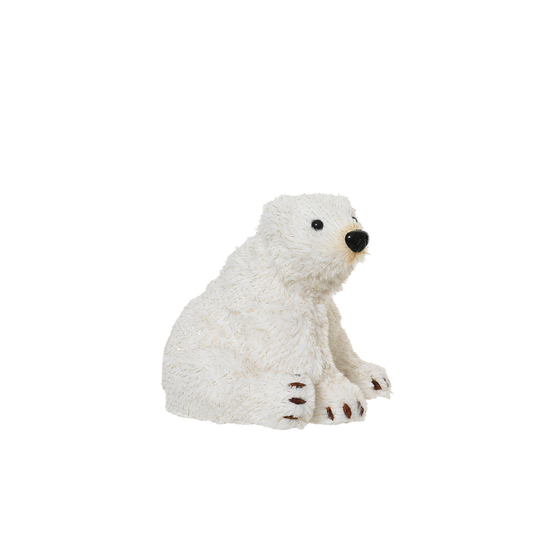 Sitting Polar Bear with Gold Fleck Christmas Decoration