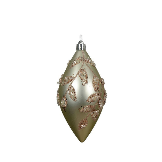 Sage Green Glitter Leaf Finial
