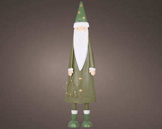 Green Iron Santa with Star Christmas Decoration