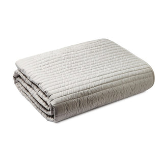 Quilted Lines Bedspread Silver Grey