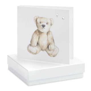 Boxed Teddy Earring Card