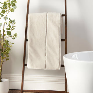 Zero Twist Satin Stitch Cream Hand Towel