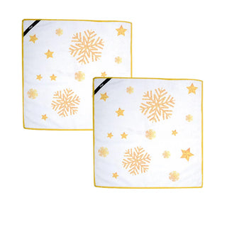 Gold Snowflake Microfibre Cloths Pk of 2