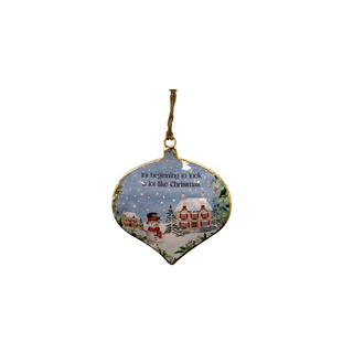 It's Beginning to Look a Lot Like Christmas Metal Heart Tree Decoration