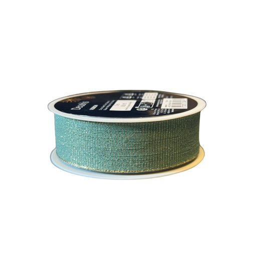 Sage Green Woven Ribbon with Gold Fleck 2m