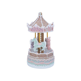 Pastel Iced Gingerbread Carousel Music Box