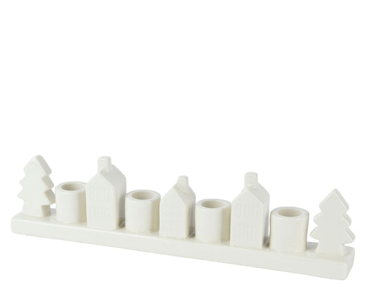 Porcelain Houses Candleholder