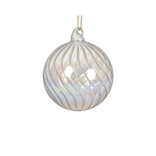 Iridescent Glass Swirl Bauble