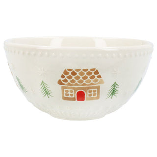 Gingerbread House Stoneware Large Bowl