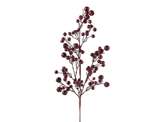 Burgandy Glitter Berries Spray