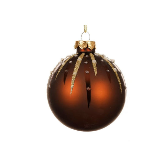 Matt Espresso with Gold & Gloss Line Detail Bauble
