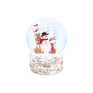 Snowman with Woodland Animals Music Dome Large