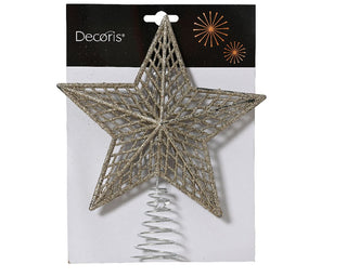 Pale Gold Glitter Star Tree Topper