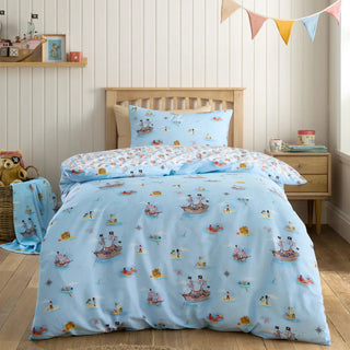 Pirate Double Duvet Cover Set Blue