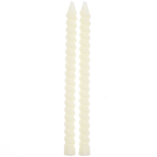 Eggshell Long Spiral Candles 2Pk