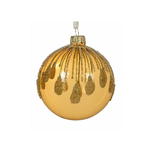 Transparent Light Gold Snowdrop Glitter Bauble