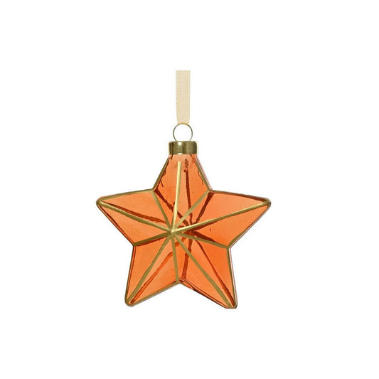 Cooper with Gold Lines Star Shape Tree Decoration